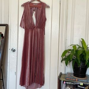 Pink rose gold glittery velvet dress. Perfect for wedding guest. Worn one.